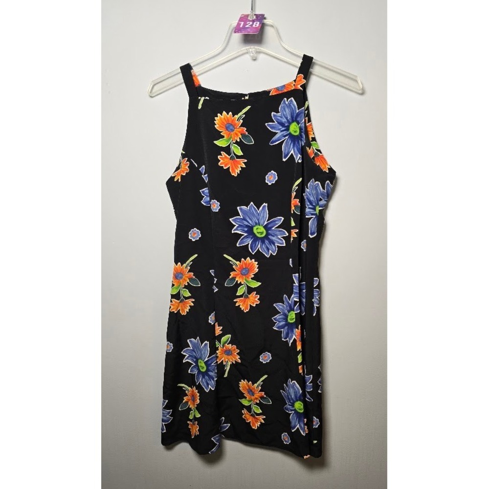 My Michelle Womens Mini Dress Black Floral Sleeveless 90s Vintage Y2K Size 9/10